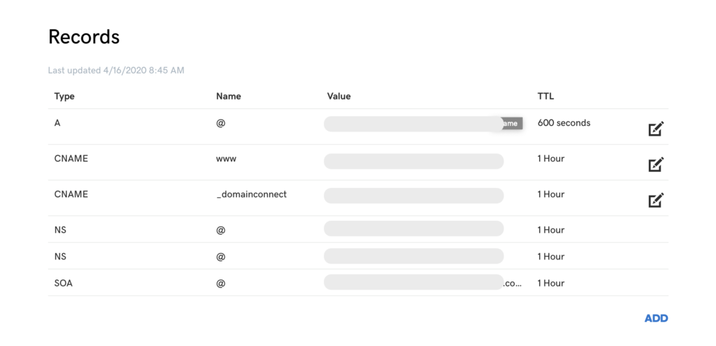 DNS Record Dashboard