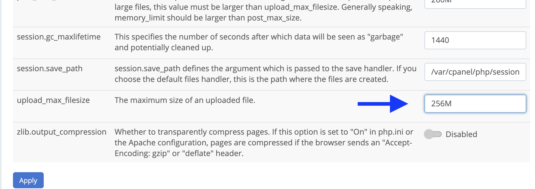 Fixing the uploaded file exceeds upload_max_filesize in php.ini file through cPanel.