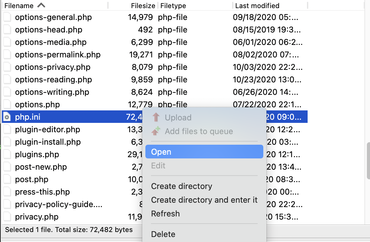 Php new com. Filesize.